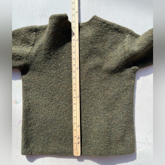 Women's Gap Sweater Green Wool Solid L Stretch Warm City Fall Preppy College - Picture 10 of 11